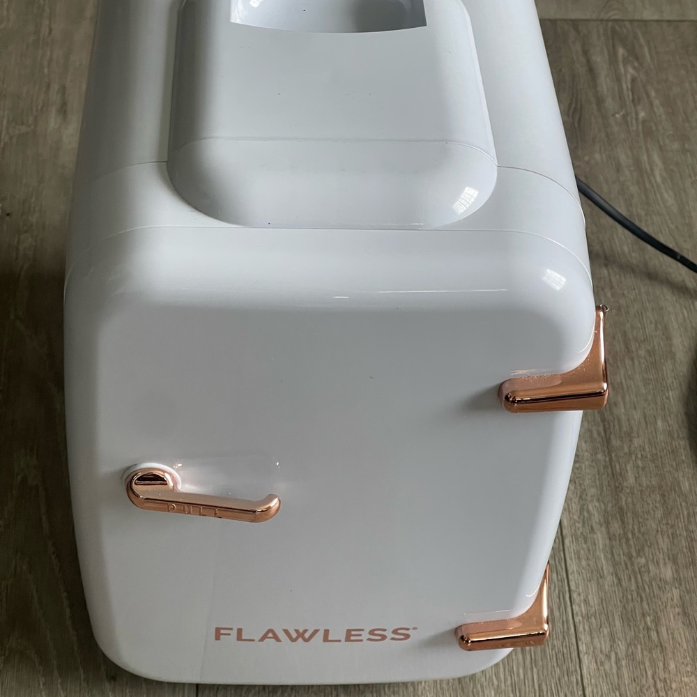 Flawless White Mini Fridge with Rose Gold Accents